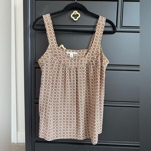 Banana Republic Brown and Cream Patterned Blouse